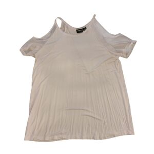 Daytrip By Buckle Womens Cold Shoulder Mesh White Top Size XLarge